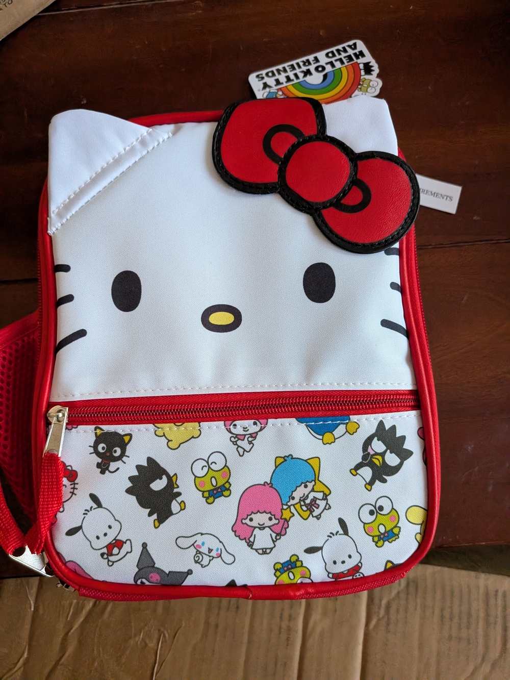 Hello Kitty White and Red Kids Character Zip Pouch
